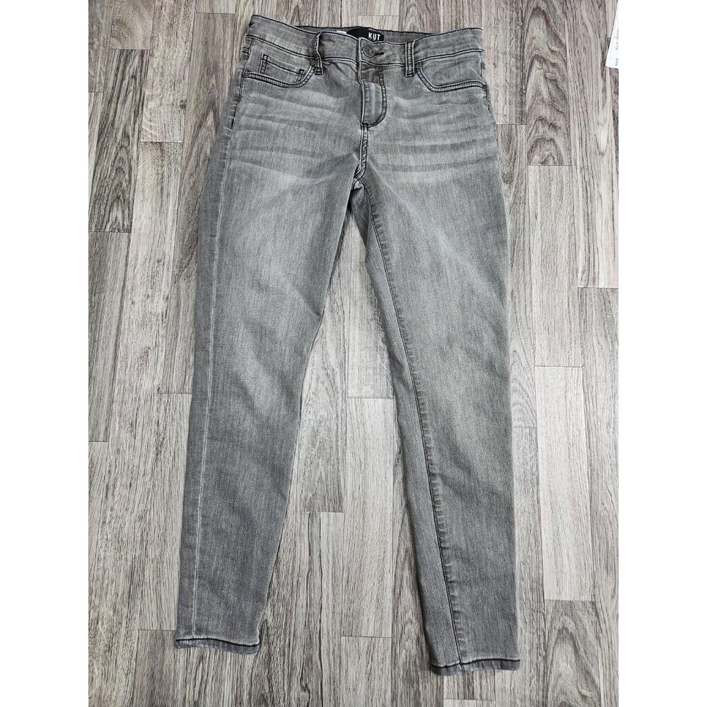 KUT from the Kloth Jeans Womens 4 Gray Donna High Rise Ankle Skinny Stretch